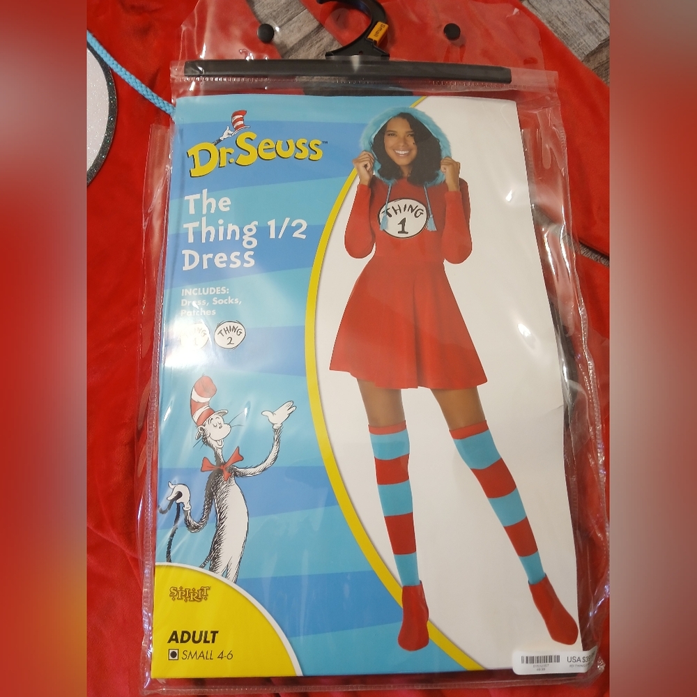 Dr. Seuss The Thing 1/2 Dress Costume for Women Size Small 4-6